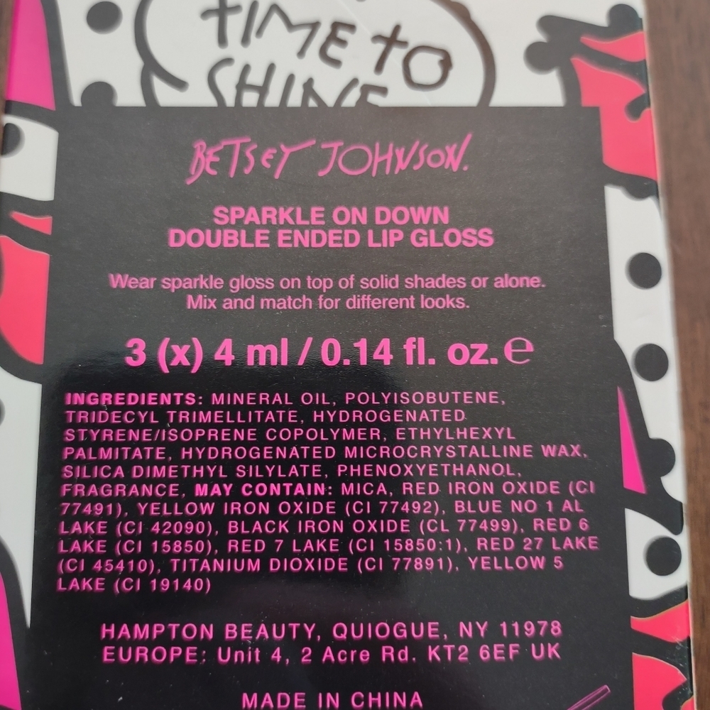 NWT Betsey Johnson Sparkle on Down lip gloss - Picture 4 of 5